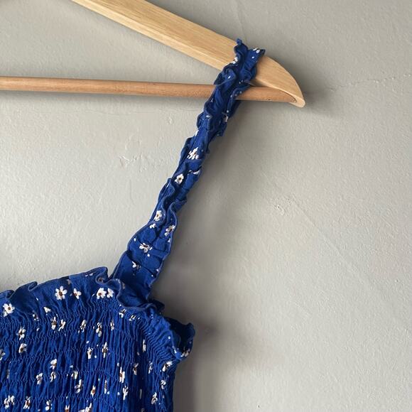 Faithfull the Brand Del Mar Mini Dress in Cobalt Betina Floral Size 2 - Picture 8 of 13